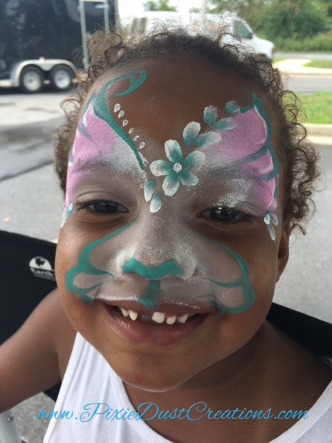 Water-proof face painting by Pixie Dust Creations 